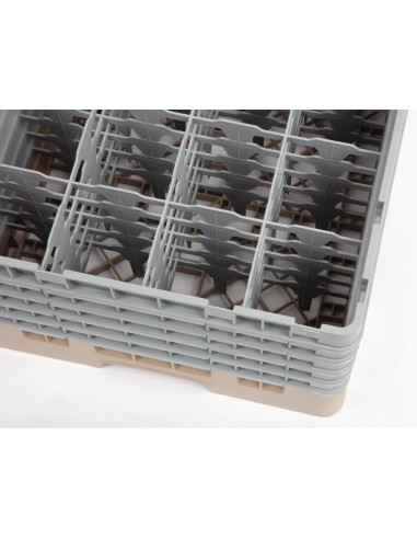 Casier à verres 16 compartiments Cambro beige - 257 mm