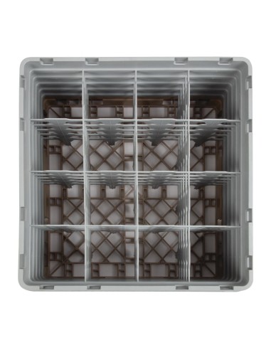 Casier à verres 16 compartiments Cambro beige - 257 mm