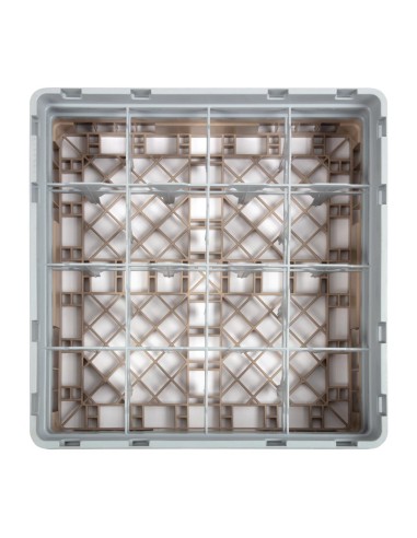 Casier à verres 16 compartiments Cambro beige 133mm