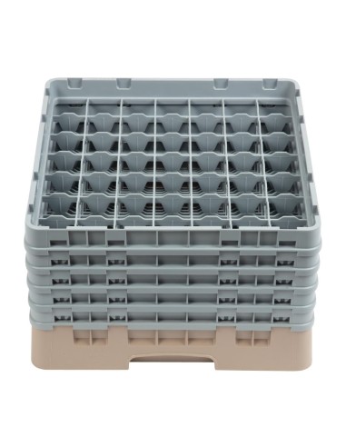 Casier à verres Cambro 49 compartiments beige - 257 mm