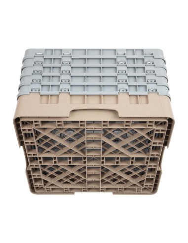 Casier à verres 16 compartiments Cambro beige - 257 mm