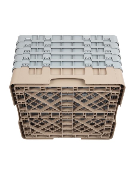 Casier à verres 16 compartiments Cambro beige - 257 mm