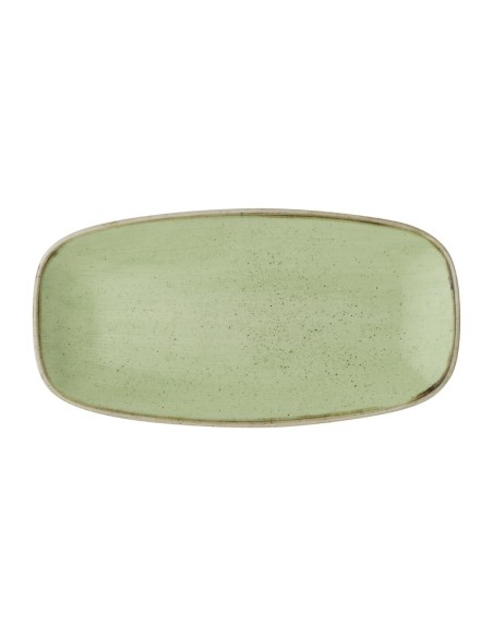 Assiettes oblongues Churchill Stonecast Vert Sage - Lot de 12