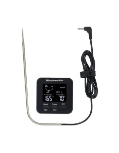 Thermomètre numérique KitchenAid Global avec sonde et minuteur - noir