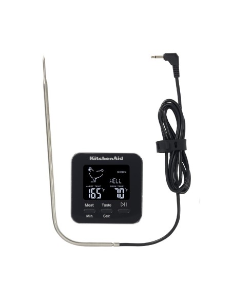 Thermomètre numérique KitchenAid Global avec sonde et minuteur - noir