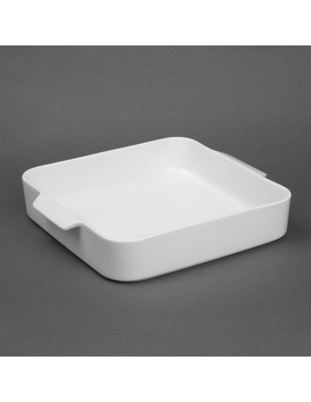 Plats à four carrés Olympia Whiteware 260x225x50mm - lot de 2