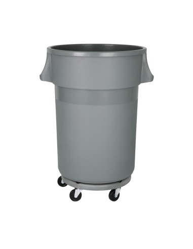 Poubelle ronde Jantex 160L gris - usage intensif