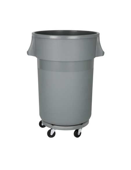 Poubelle ronde Jantex 160L gris - usage intensif