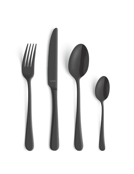 Cuillères à café moyennes Amefa Austin noires - lot de 12