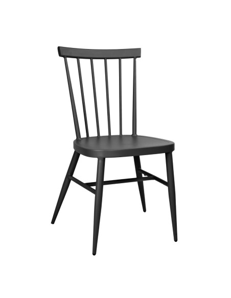 Chaises en aluminium Bolero Windsor noires - lot de 4