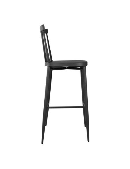 Tabourets hauts aluminium noir Bolero Windsor - lot de 2