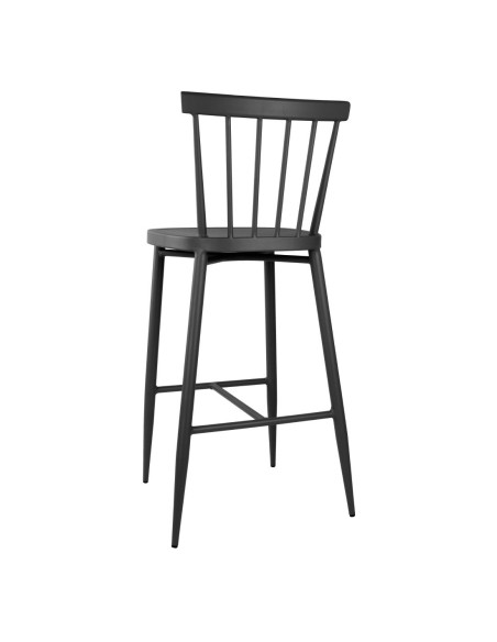 Tabourets hauts aluminium noir Bolero Windsor - lot de 2