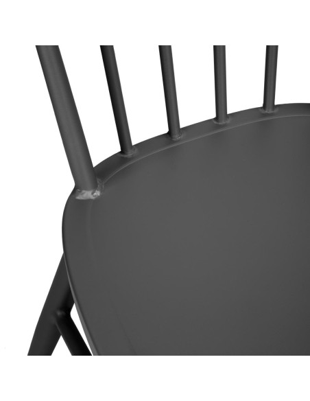 Chaises en aluminium Bolero Windsor noires - lot de 4