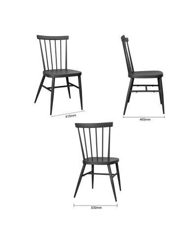 Chaises en aluminium Bolero Windsor noires - lot de 4