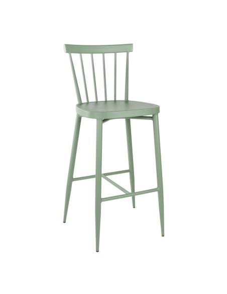 Tabourets hauts aluminium Bolero Windsor verts - lot de 2