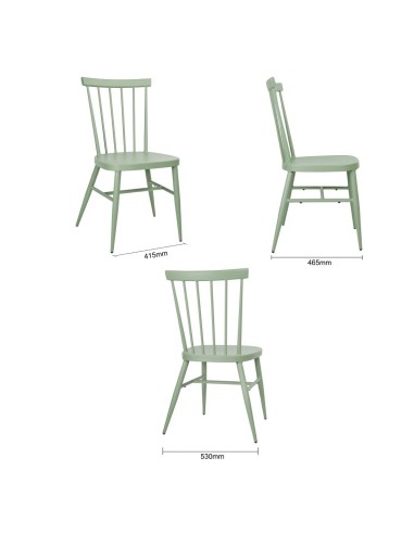 Chaises en aluminium Bolero Windsor vertes - lot de 4