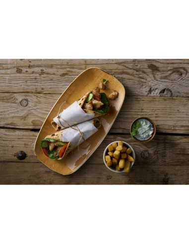 Assiettes oblongues Churchill Stonecast Tangerine - Lot de 6
