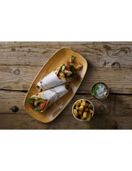 Assiettes oblongues Churchill Stonecast Tangerine - Lot de 12