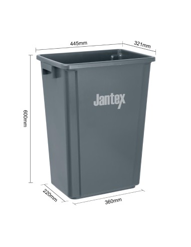 Poubelle Jantex Slim 60L gris - gain de place
