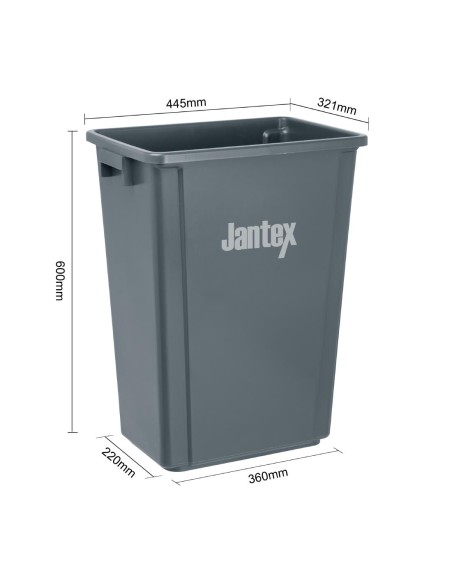 Poubelle Jantex Slim 60L gris - gain de place