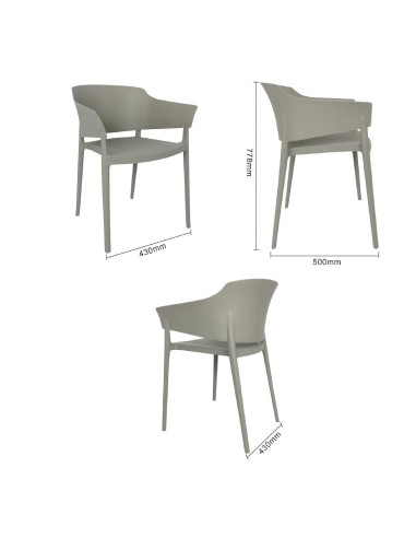 Fauteuils Lorenzo Café Bolero gris - lot de 2
