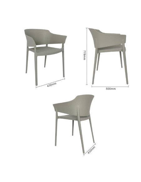 Fauteuils Lorenzo Café Bolero gris - lot de 2