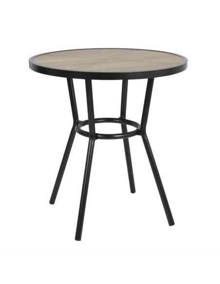 Table ronde Marston Bolero noire 700mm - Aluminium & verre