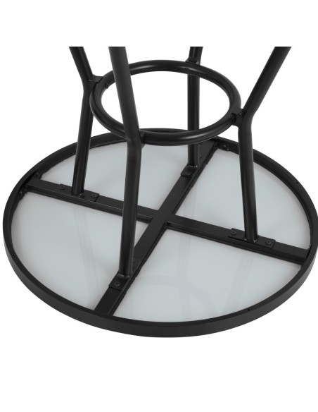 Table ronde Marston Bolero noire 700mm - Aluminium & verre