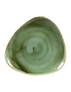 Assiettes triangulaires Churchill Stonecast Samphire Green 229mm - Lot de 12