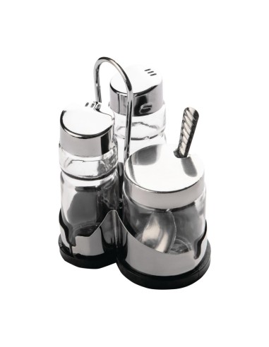 Ménagère 3 pièces sel poivre moutarde - Comas