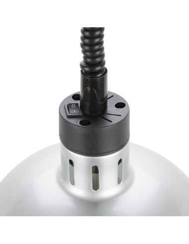 Lampe chauffante dôme rétractable Buffalo 250W - métal brossé
