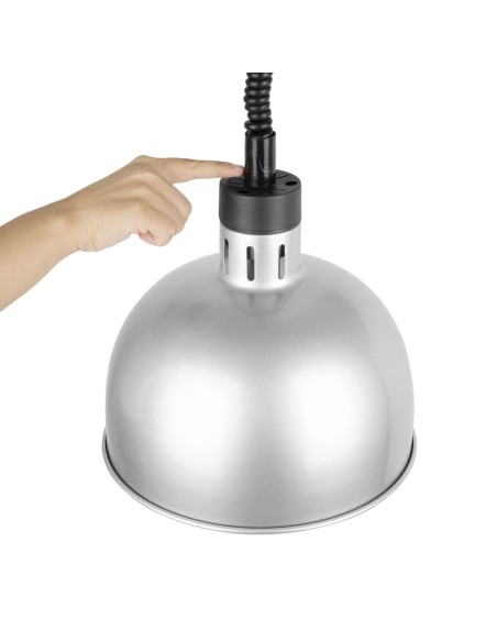 Lampe chauffante dôme rétractable Buffalo 250W - métal brossé