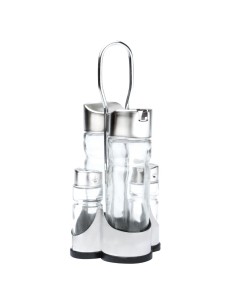 Ménagère 4 pièces Comas - Support inox et verre