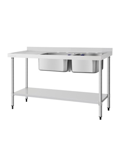 Plonge double bac Vogue 1500mm - inox 304