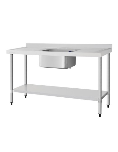 Plonge bac double égouttoir Vogue 1500 mm - inox
