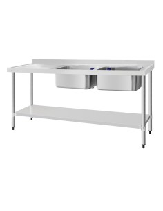 Plonge double bac Vogue 1800mm - inox 304