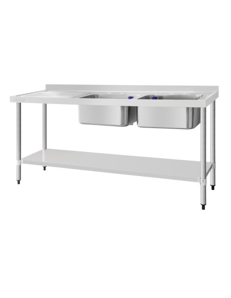 Plonge double bac Vogue 1800mm - inox 304