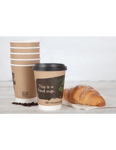 Gobelets chauds compostables 355ml - Lot de 500 Fiesta