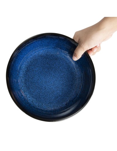 Bols plats Olympia Luna bleu nuit 210 mm - lot de 4