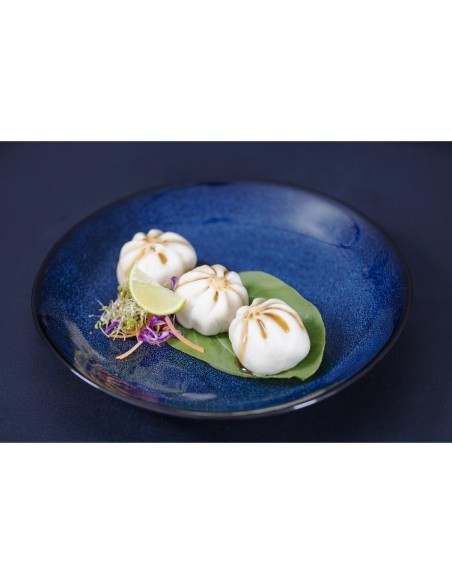 Assiettes creuses Olympia Luna 205 mm bleu nuit - lot de 4