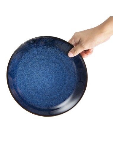 Assiettes creuses Olympia Luna 205 mm bleu nuit - lot de 4