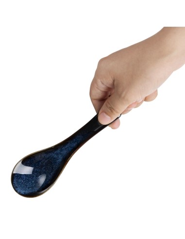 Cuillères à soupe Olympia Luna bleu nuit - lot de 12