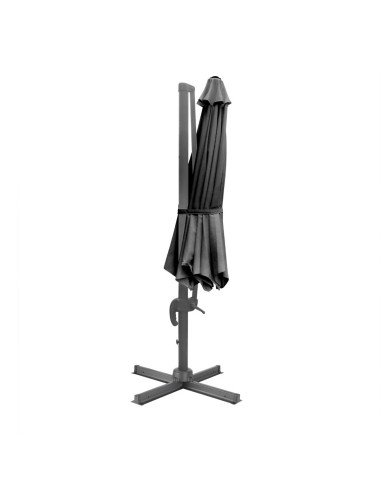 Parasol déporté professionnel Bolero Venice noir 3,5 m