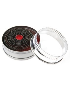 Lot de 11 emporte-pièces ronds cannelés Vogue - 10 cm
