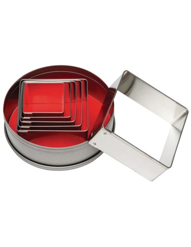 Lot de 6 emporte-pièces carrés Vogue - acier carbone étamé