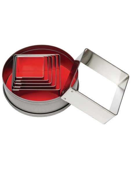 Lot de 6 emporte-pièces carrés Vogue - acier carbone étamé