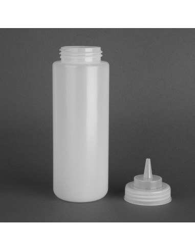 Distributeur de sauce Vogue 909ml col large - transparent