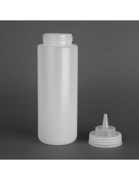 Distributeur de sauce Vogue 909ml col large - transparent