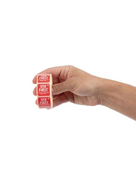 Etiquettes Hygiplas 25mm rouge - lot de 1000