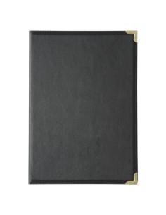 Protège-menus Olympia A5 noir - Simili cuir